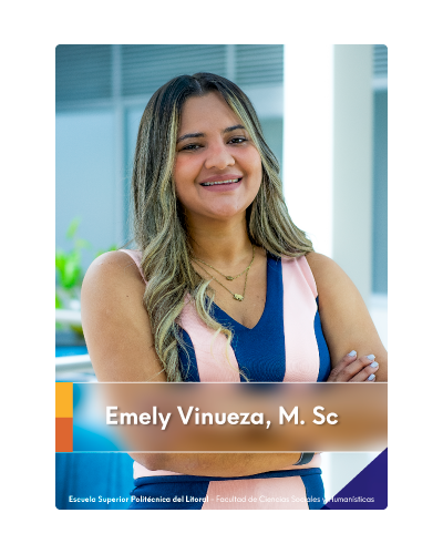 Emely Vinueza. Coordinadora de las PPP-servicio comunitario, carreras: economía y auditoría, FCSH-ESPOL.