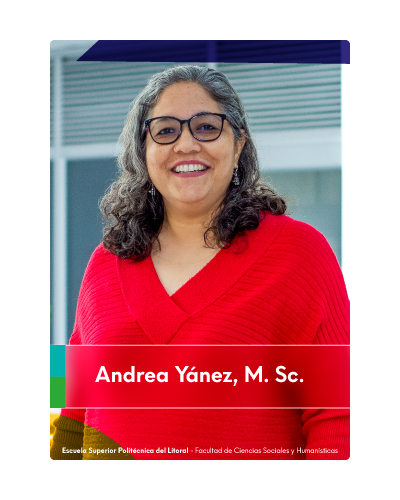 Andrea Yánez. Coordinadora de las PPP-servicio comunitario, carreras: Administración y Turismo, FCSH-ESPOL.