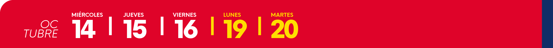 Fechas de los talleres