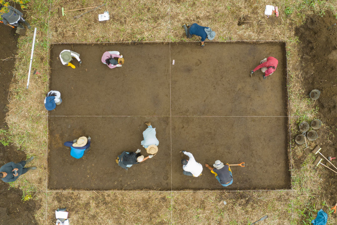 Toma aérea del sitio de la excavación